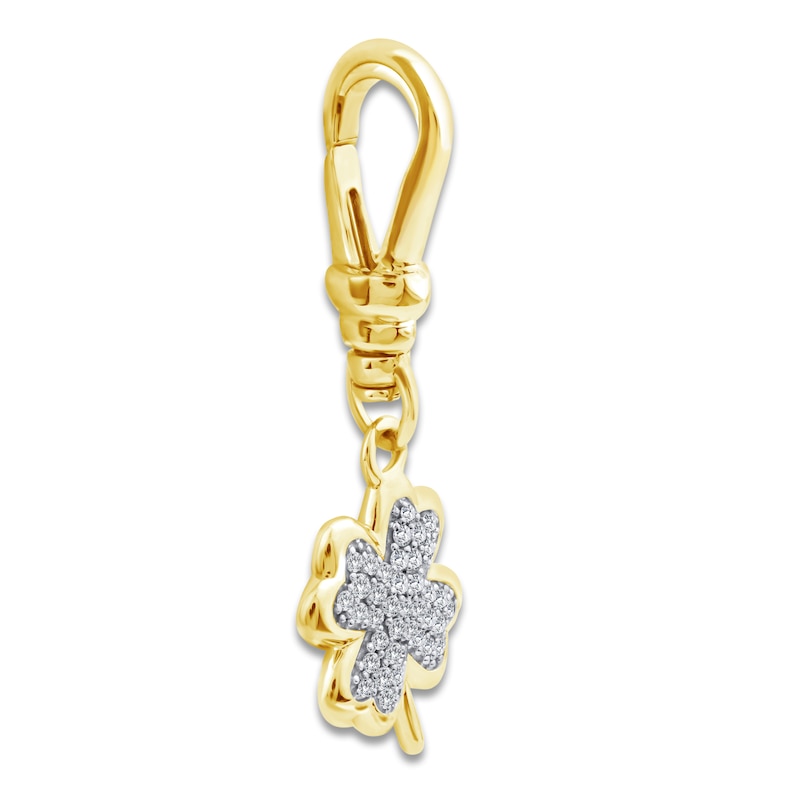 Main Image 2 of Charm'd by Lulu Frost Diamond Four-Leaf Clover Charm 1/10 ct tw 10K Yellow Gold