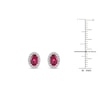 Thumbnail Image 4 of Oval-Cut Natural Ruby & Diamond Earrings 1/6 ct tw 14K White Gold