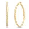 Thumbnail Image 2 of Diamond-Cut Scale Pattern Hoop Earrings 14K Yellow Gold 40mm