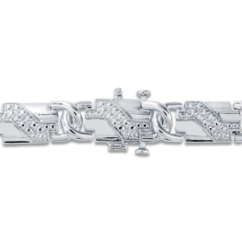Main Image 2 of Men's Diamond Link Necklace 3/4 ct tw Sterling Silver 22"