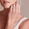 Thumbnail Image 4 of Multi-Diamond Heart Halo Promise Ring 1/2 ct tw 10K Yellow Gold
