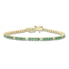 Thumbnail Image 1 of Natural Emerald & Diamond Line Bracelet 5/8 ct tw 14K Yellow Gold 7"