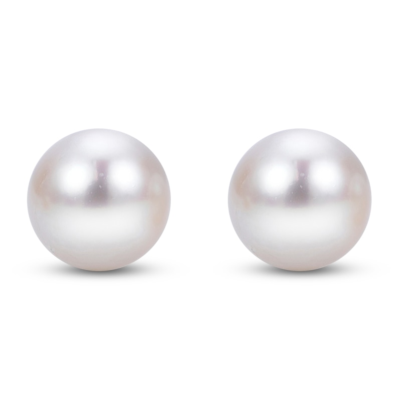 Main Image 2 of Cultured Pearl Stud Earrings 14K White Gold 7-7.5mm