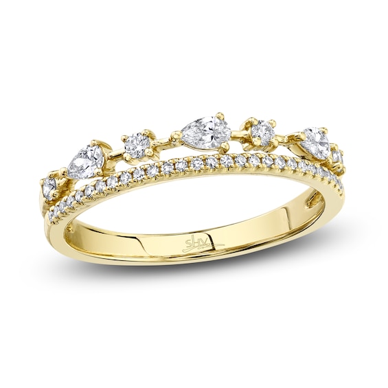 Shy Creation Ring 1/3 ct tw Round/Pear-shaped 14K Yellow Gold SC55021925