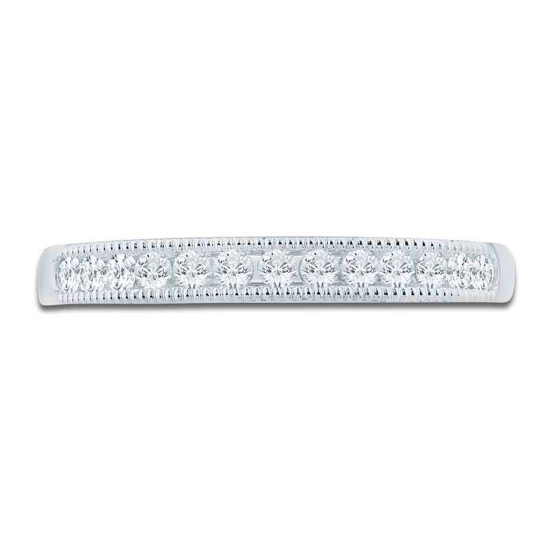 Main Image 3 of Certified Diamond Channel-Set Milgrain Anniversary Ring 1/4 ct tw 14K White Gold