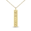 Thumbnail Image 1 of Roman Numeral Date Vertical Tag Necklace 10K Yellow Gold 18"