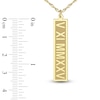 Thumbnail Image 4 of Roman Numeral Date Vertical Tag Necklace 10K Yellow Gold 18"