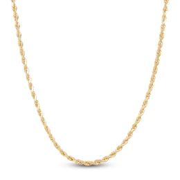 Glitter Rope Chain 1.6mm Solid 10K Yellow Gold 18"
