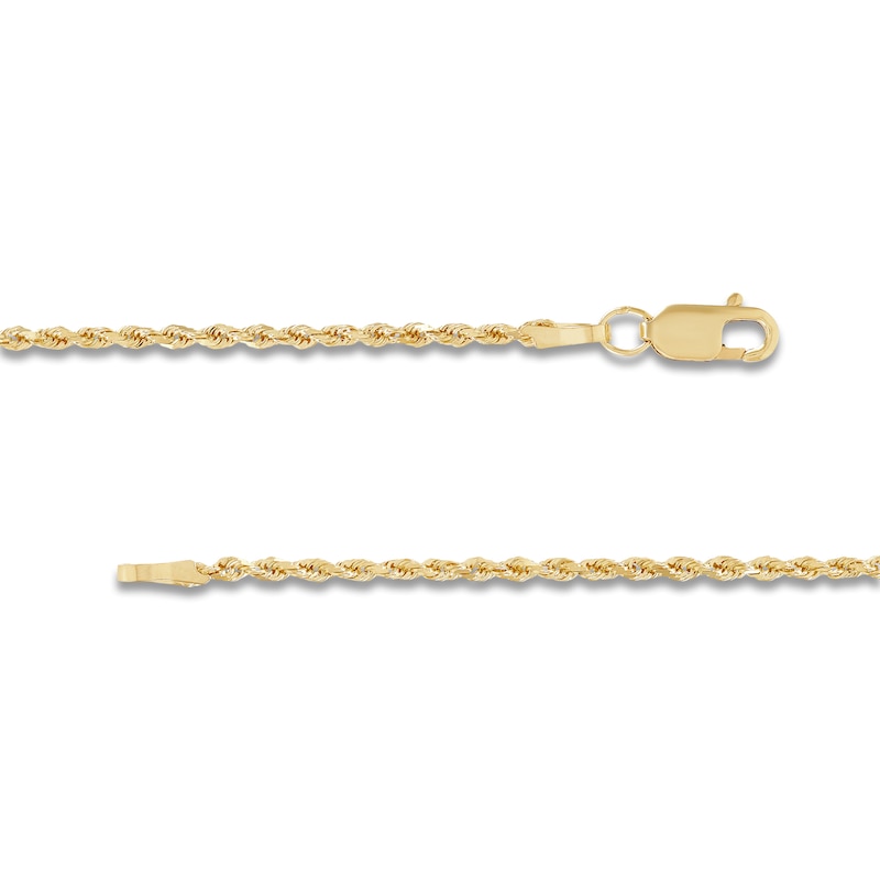 Main Image 2 of Glitter Rope Chain 1.6mm Semi-Solid 10K Yellow Gold 18"