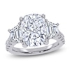 Thumbnail Image 1 of Cushion & Trapezoid-Cut Lab-Grown Diamond Three-Stone Engagement Ring 6-1/2 ct tw 14K White Gold