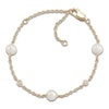 Thumbnail Image 1 of Cultured Pearl & Diamond Station Bracelet 1/20 ct tw 14K Yellow Gold 7"