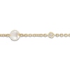 Thumbnail Image 2 of Cultured Pearl & Diamond Station Bracelet 1/20 ct tw 14K Yellow Gold 7"