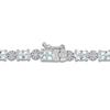 Thumbnail Image 2 of Oval-Cut Natural Aquamarine & Diamond Accent Bracelet Sterling Silver 7.25"