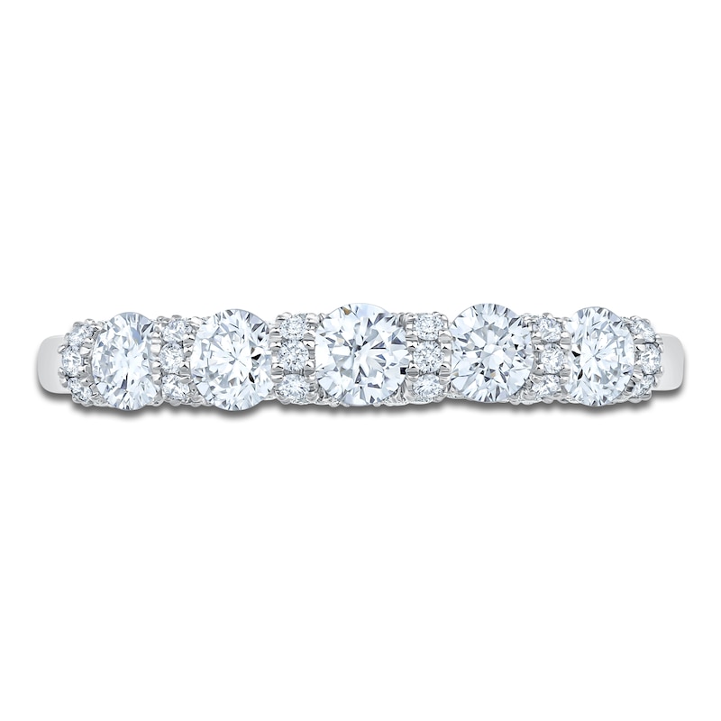 Main Image 3 of Certified Diamond Scalloped-Edge Anniversary Ring 1 ct tw 14K White Gold