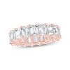 Thumbnail Image 1 of Emerald-Cut Lab-Grown Diamond Eternity Band 7-5/8 to 9-5/8 ct tw 14K Rose Gold