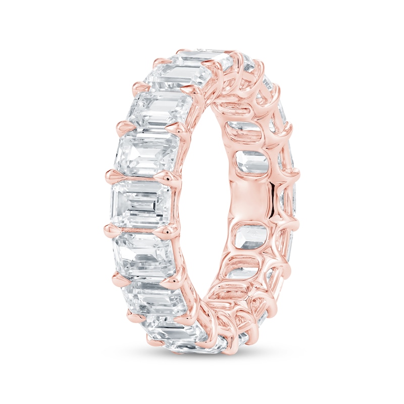 Main Image 2 of Emerald-Cut Lab-Grown Diamond Eternity Band 7-5/8 to 9-5/8 ct tw 14K Rose Gold