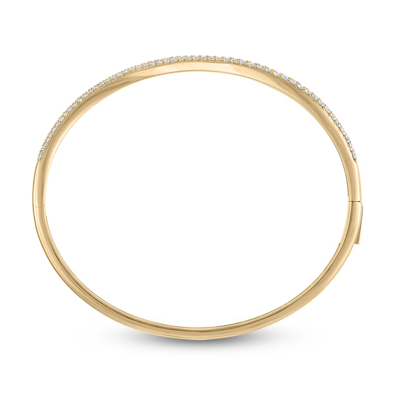 Main Image 3 of Jared Signature Diamond Organic Shape Bangle Bracelet 1 ct tw 10K Yellow Gold