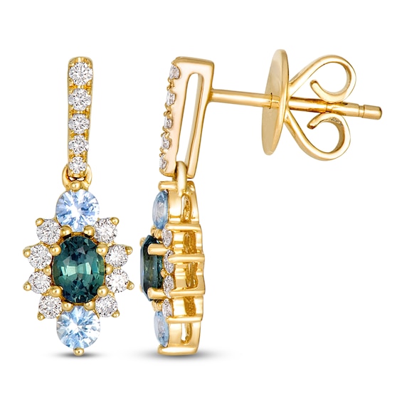 Le Vian Montana Sapphire Ombré Oval & Round-Cut Starburst Drop Earrings 1/4 ct tw Diamonds 14K Honey Gold