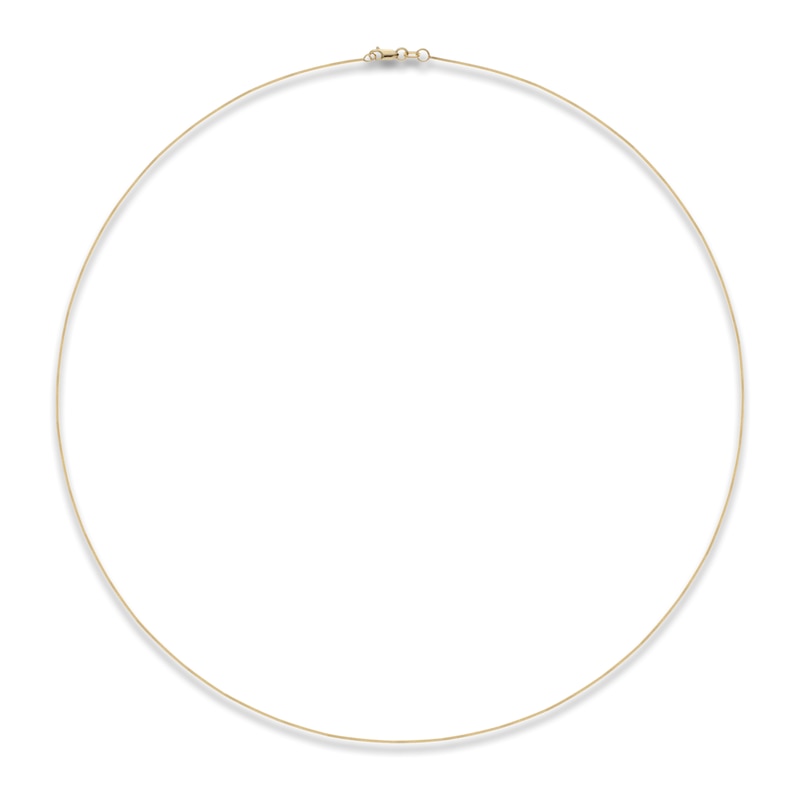 Main Image 1 of Square Snake Chain Necklace 0.7mm Solid 14K Yellow Gold 20"