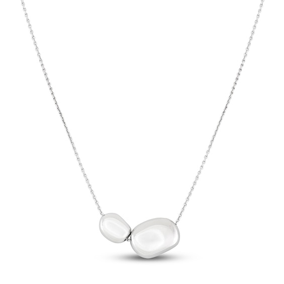 Italia D'Argento Boule-Shaped Double Bead Necklace Sterling Silver 18"