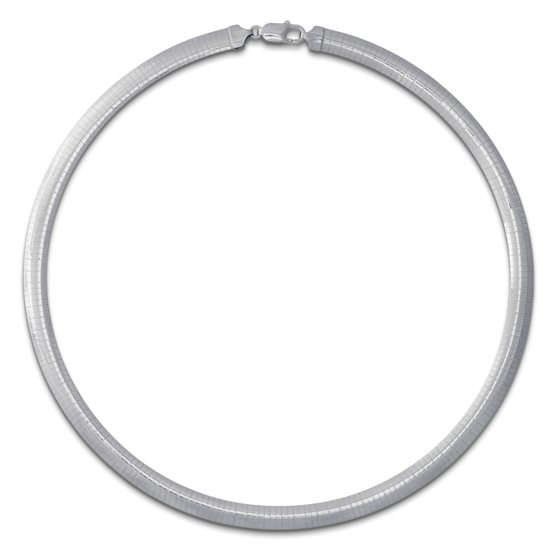 Main Image 1 of 9.4mm Omega Chain Necklace Semi-Solid Sterling Silver 18"