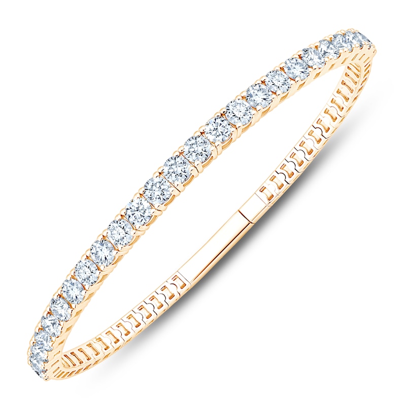 Main Image 1 of Jared Signature Lab-Grown Diamond Flex Bangle Bracelet 5 ct tw 14K Yellow Gold Size Large