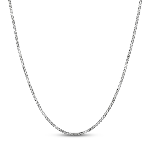 2.6mm Oval Box Chain Necklace Solid Sterling Silver 24"