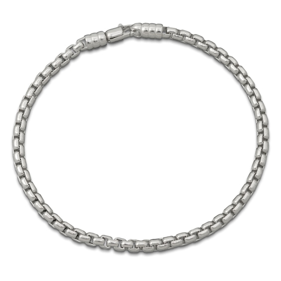 3.7mm Oval Box Chain Bracelet Solid Sterling Silver 8.5"