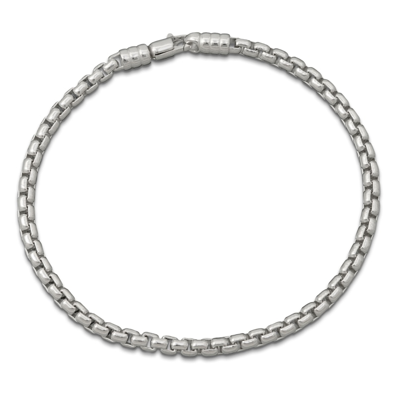 Main Image 1 of 3.7mm Oval Box Chain Bracelet Solid Sterling Silver 8.5"