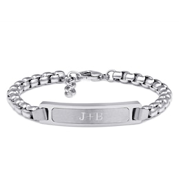 Stainless Steel Men's Engravable ID Link Bracelet (1 Line)