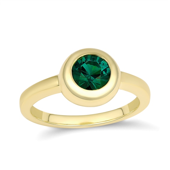 Bezel-Set Round Birthstone Ring (1 Stone)