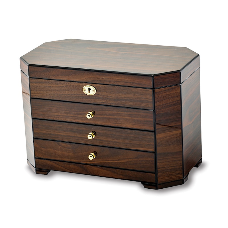 Wood Jewelry Box with Walnut Veneer