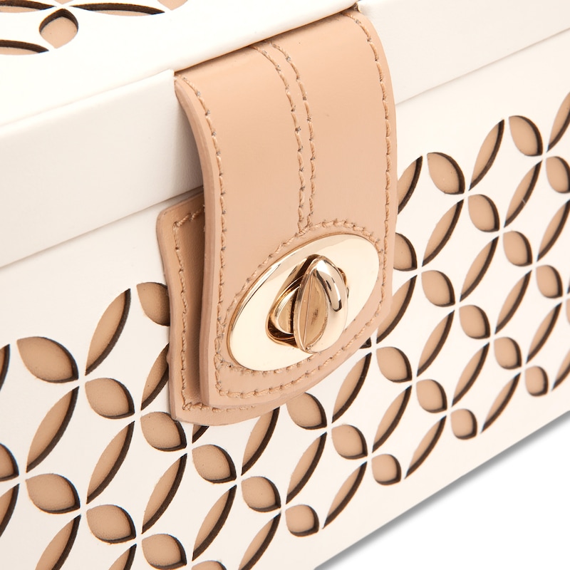 Main Image 4 of Wolf Chloé Small Jewelry Box White/Tan Leather