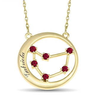 Zodiac Sign Birthstone Necklace (1 Stone and 1 Line)
