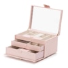 Thumbnail Image 1 of WOLF Caroline Medium Jewelry Box Rose Quartz Leather