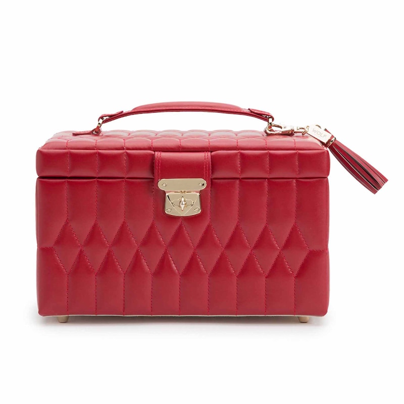 WOLF Caroline Medium Jewelry Box Red Leather | Jared