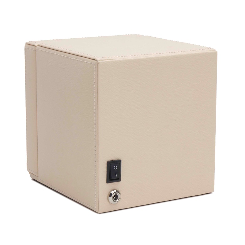 WOLF Cub Winder With Cover Cream Vegan Leather