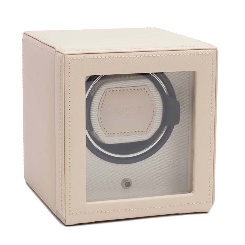 WOLF Cub Winder With Cover Cream Vegan Leather