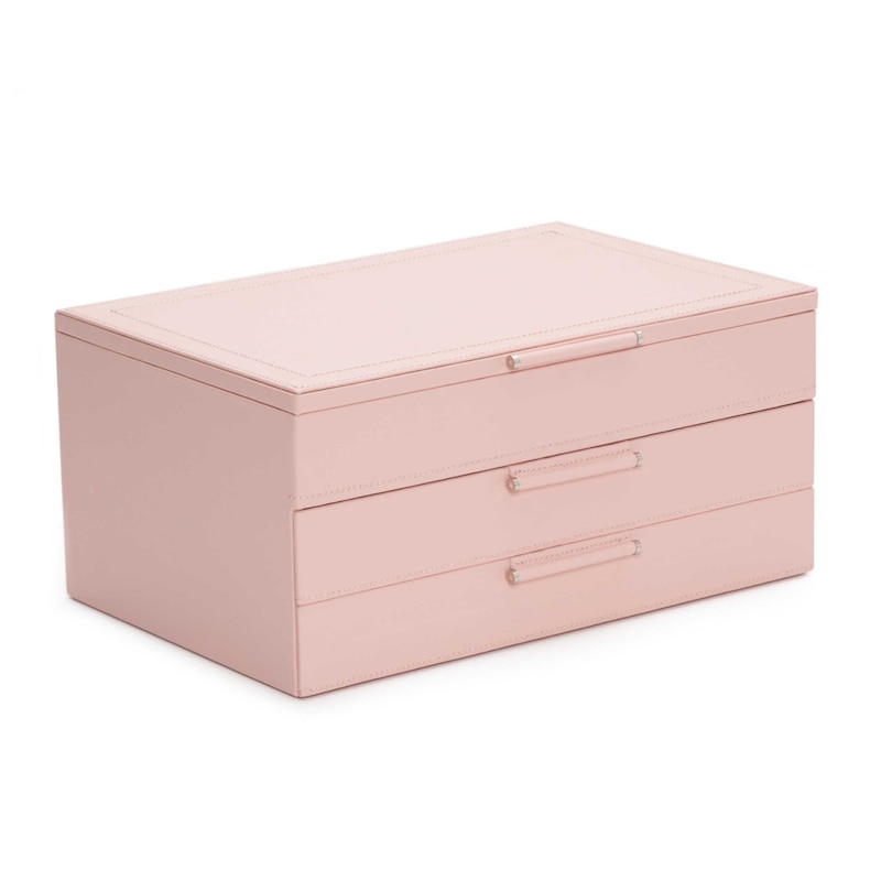 WOLF Sophia Jewelry Box Rose Quartz Leather