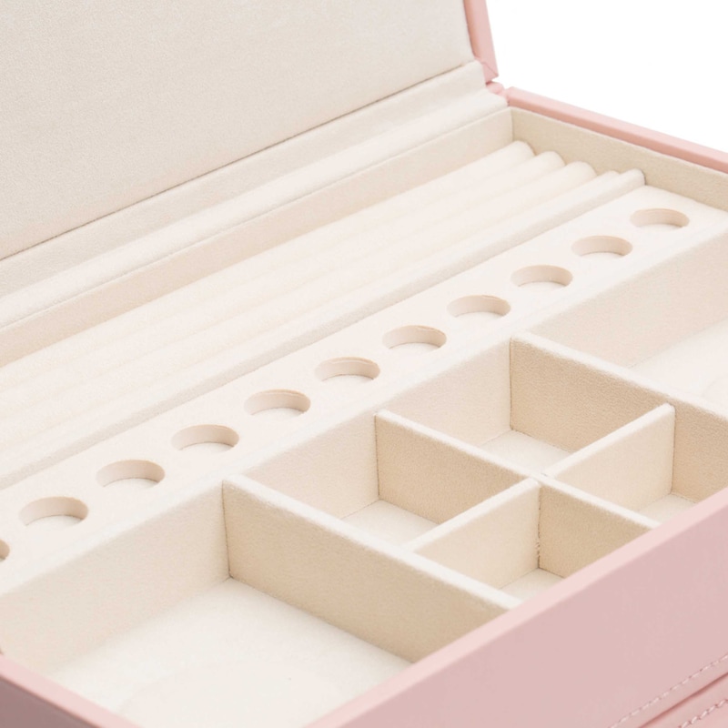 WOLF Sophia Jewelry Box Rose Quartz Leather