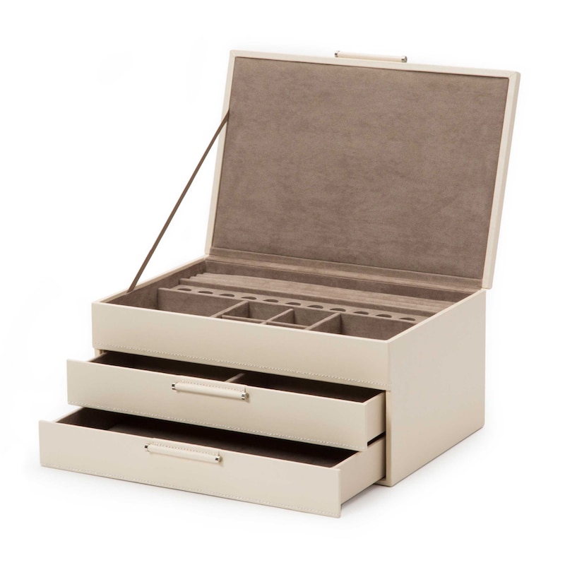 WOLF Sophia Jewelry Box Ivory Leather