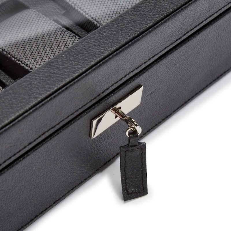 WOLF Viceroy 15 Piece Watch Box Black Vegan Leather