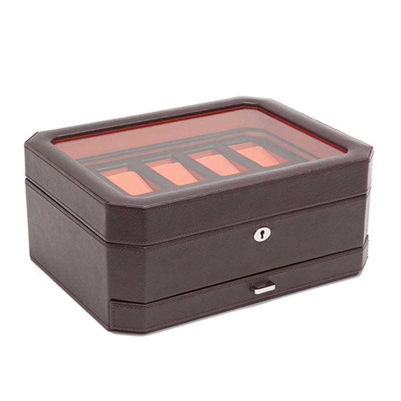 WOLF Windsor 10 Piece Watch Box with Drawer