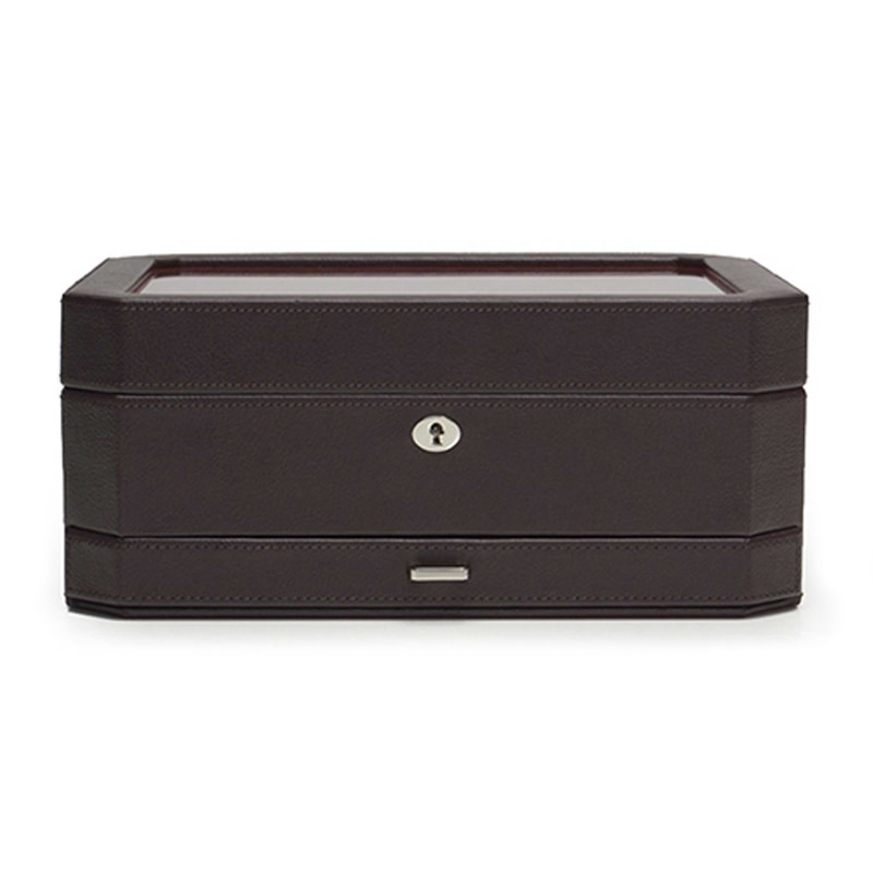 WOLF Windsor 10 Piece Watch Box with Drawer