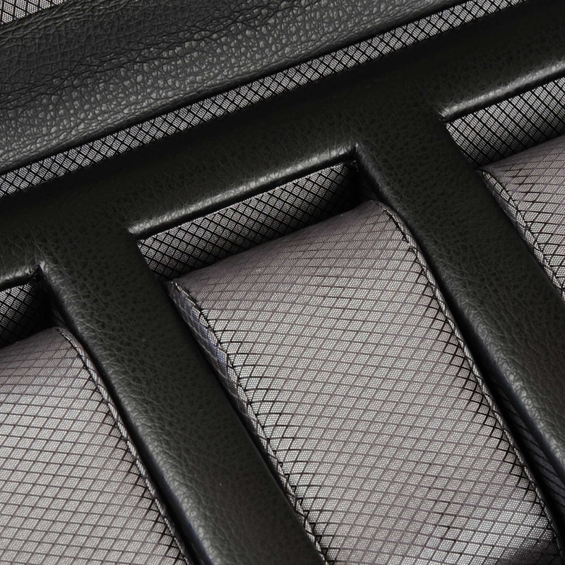 WOLF Windsor 5 Piece Watch Box Black Vegan Leather