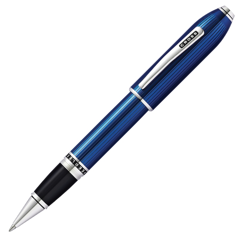 Cross Peerless Translucent Quartz Blue Lacquer Rollerball Pen