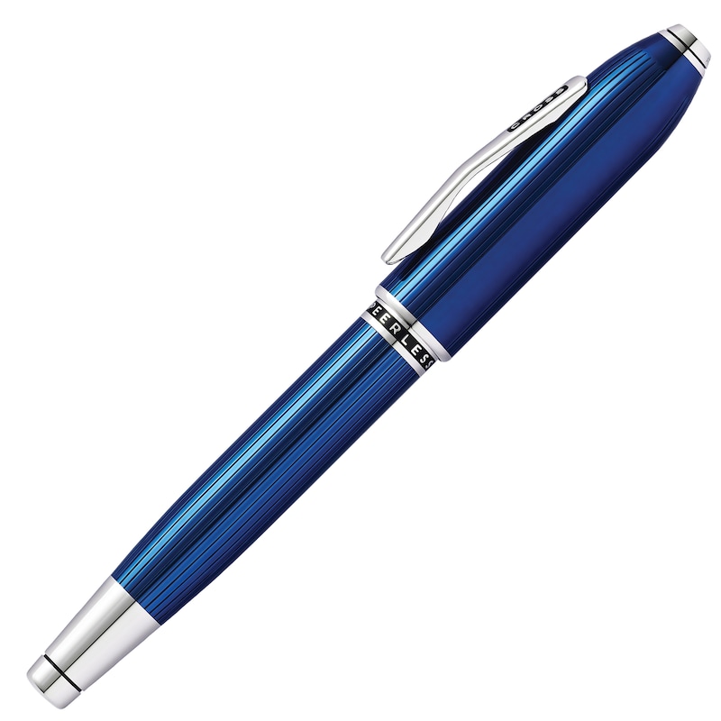Cross Peerless Translucent Quartz Blue Lacquer Rollerball Pen