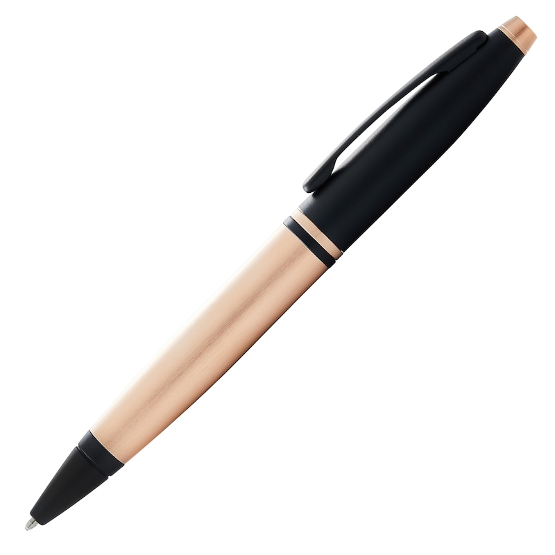 Cross Calais Brushed Rose Gold Plate and Black Lacquer Ballpoint Pen