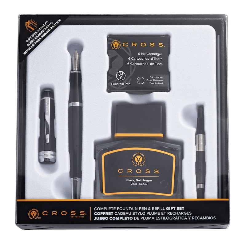 Cross Bailey Black Lacquer Fountain Pen Gift Set