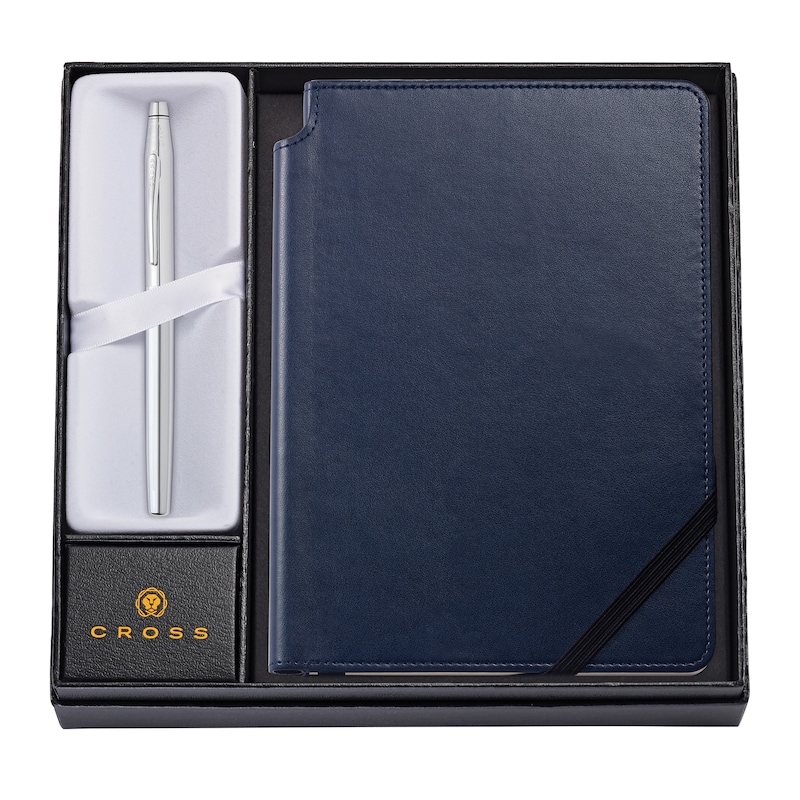 Cross Classic Century Chrome Ballpoint Pen with Medium Classic Blue Journal